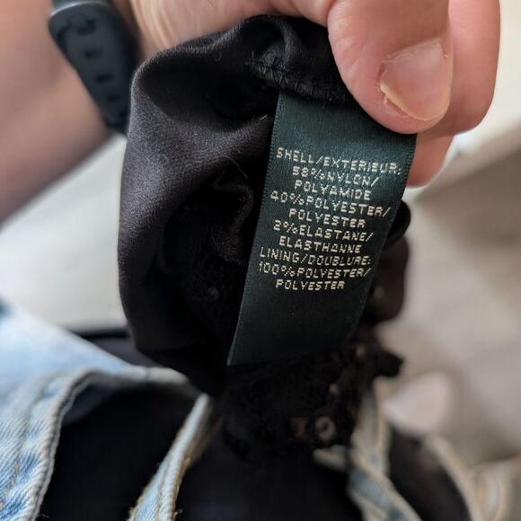 Lauren Ralph Lauren Evening Black Lace Surplice Formal Maxi Dress Size 10 - Picture 4 of 7